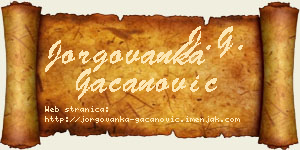 Jorgovanka Gačanović vizit kartica